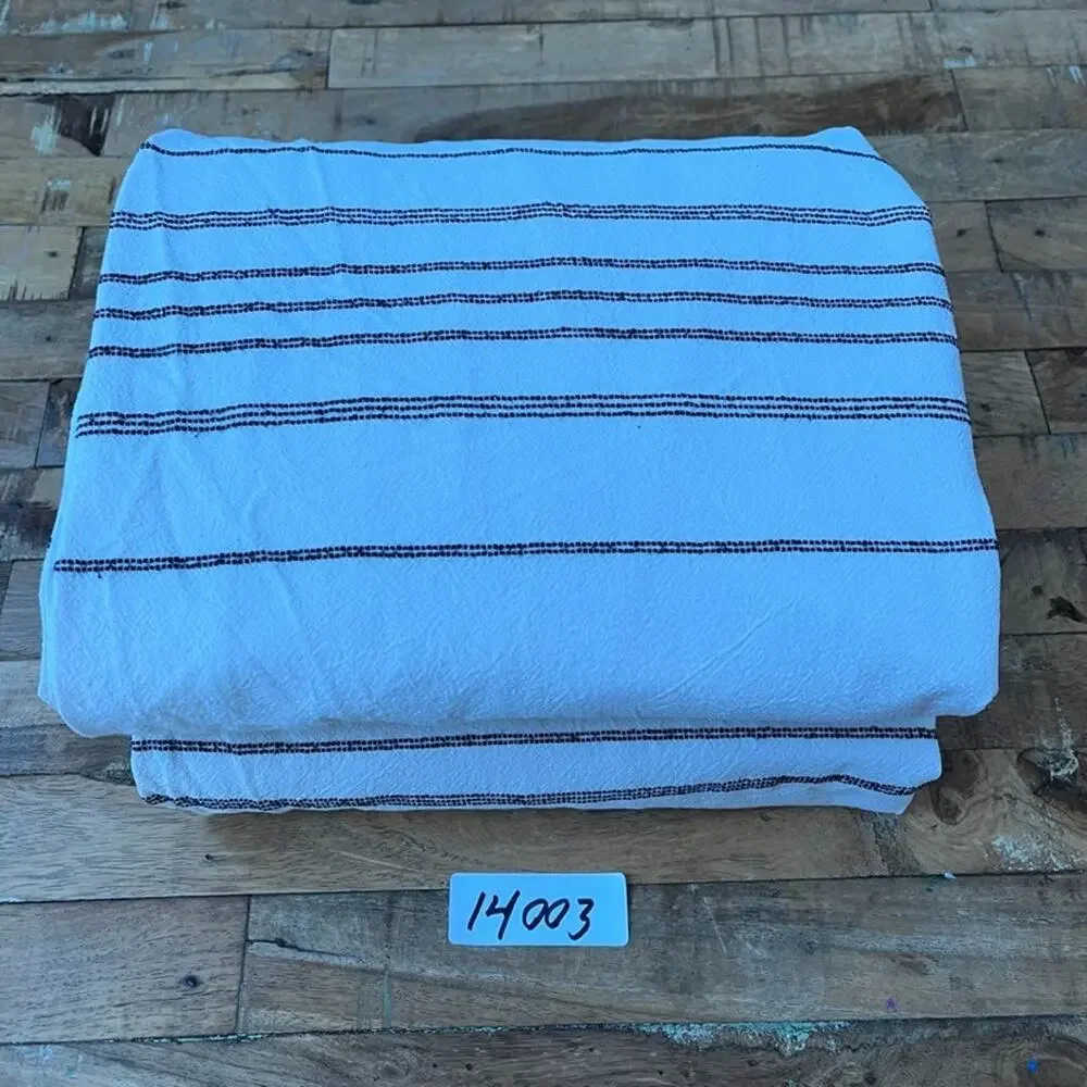 Project 62 Full/Queen Striped Duvet Cover Cotton w/ Zipper Closure Cream